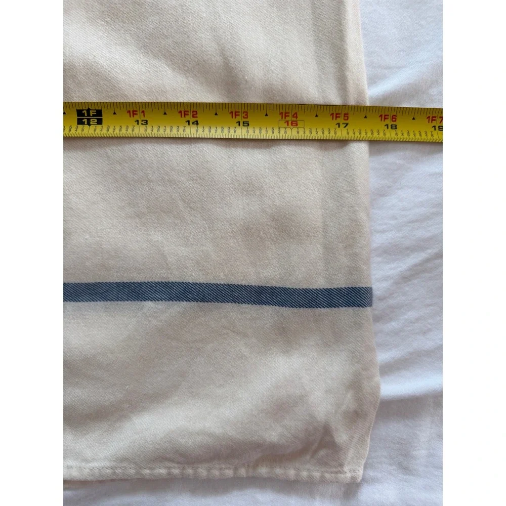 Lauren Ralph Lauren Queen Pillowcases Pair Ivory Blue Stripe Cotton 17.5x33